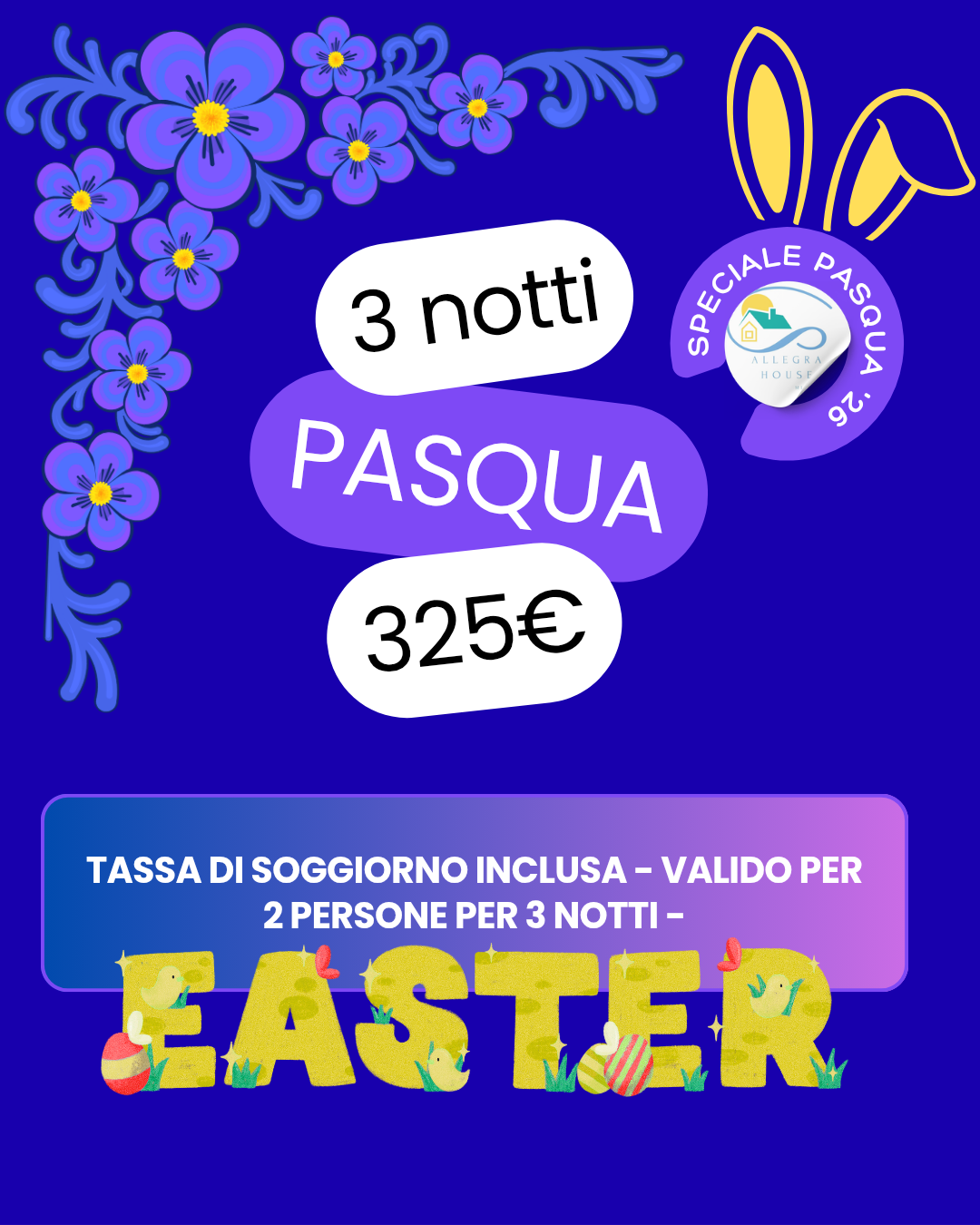 Pasqua - valido per 2 persone - tassa soggiorno inclusa